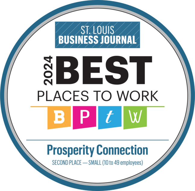Prosperity Connection won 2nd place for 2024's Best Places to Work small business category.
